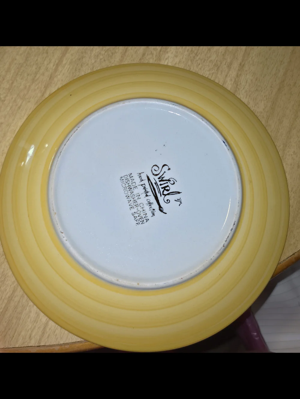 Sunburst Spiral Ceramic Dinner Plate - Yellow